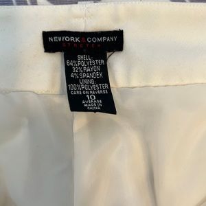 New York & Co Size 10 white/tan slacks. Elegant and gently worn.